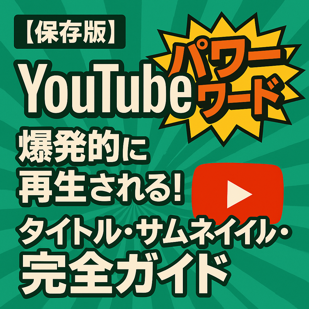 【保存版】YouTubeで爆発的に再生される！タイトル・サムネイル・パワーワード完全ガイド